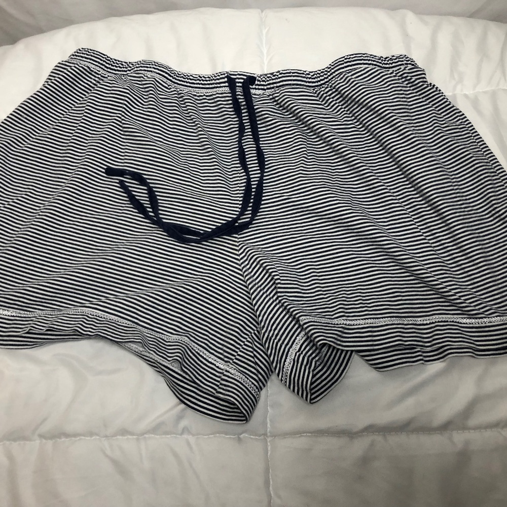 COPY - Navy pinstripe Carole Huchman bedtime shorts XXL